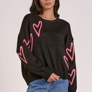 Elan || black hearts sweater